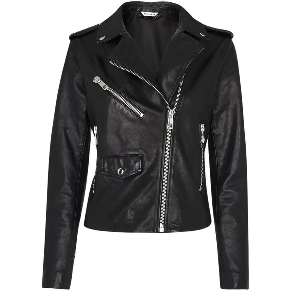 Whistles Agnes Pocket Leather Jacket